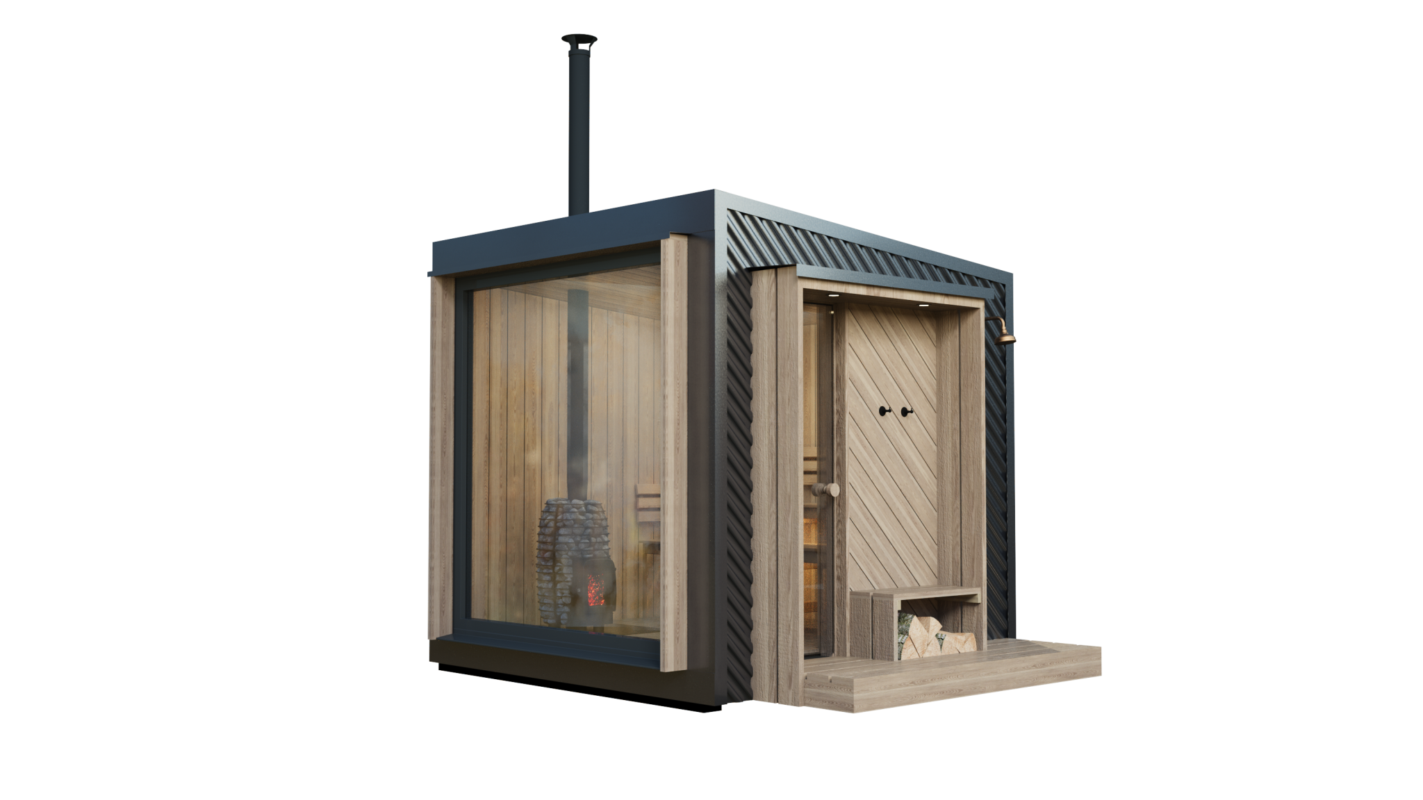 Life Space Cabins Sauna Anthracite corrugated external